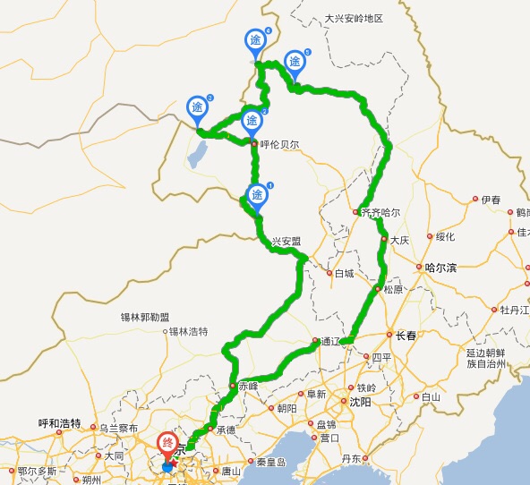 第一天基本跑在路上,推荐抛开高速走内蒙东西大通道即303国道,感受由